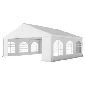 20 x 20 Heavy-duty Large Wedding Tent, Outdoor Carport Garage Party Tent, Patio Gazebo Canopy with Sidewall, White