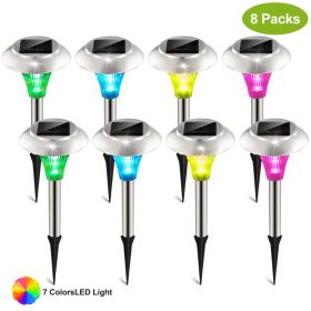 24Pcs 12Pcs 8Pcs 4Pcs Solar Garden Lights IP44 Waterproof 7 Color Changing For Yard Driveway Walkway (Option: 8PCS)